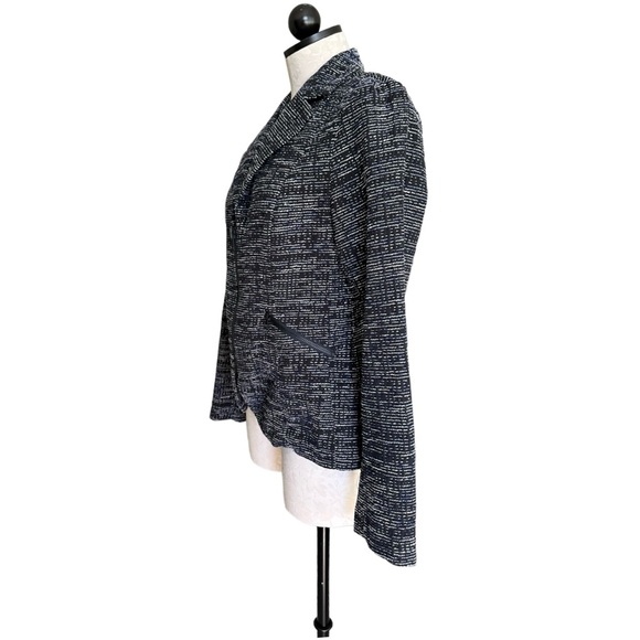 Cabi Navy Tweed Zip Front Jacket Blazer Style 723 Long Sleeve Size 8 - Picture 7 of 16